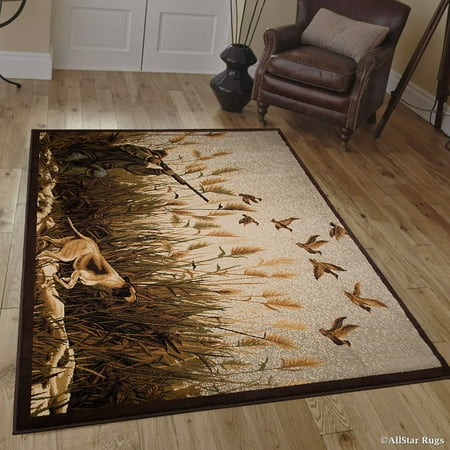 Allstar African Contours Collection Hunting and Dogs Area Rug (5' 2