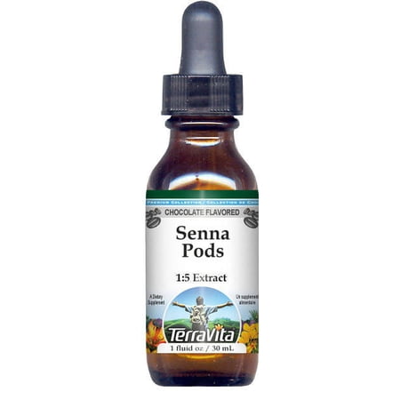 TerraVita Senna Pods Glycerite Liquid Extract (1:5) - Chocolate Flavored  (Chocolate  1 oz  2-Pack  Zin: 523005)