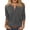 Z21Gray, variant on Women's Casual Henley T Shirt 3/4 Sleeve Button V Neck Solid Color Loose Fit Top Light Brown M
