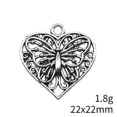 thumbnail image 3 of U8MO 20/50/100pcs Butterfly Antique Silver Charms Pendants for Jewelry Making 22*22mm-20pcs, 3 of 4