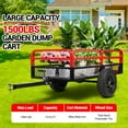 thumbnail image 3 of ATV UTV Trailer Tow Behind Dump Cart, 1500 lbs 15 Cubic Feet Steel Dump Trailer, Garden Utility Trailer with Removable Sides, Heavy Duty Yard Garden Trailer Pull Behind Dump Trailer for Lawn, Red, 3 of 8