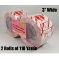 thumbnail image 2 of iMBAPrice 2 Rolls of 110-Yards, 3 inches Wide White Printed Carton Sealing Tape, 330 feet Long, 2 of 4