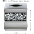 thumbnail image 2 of Crackled Glass Silver Tissue Box Cover Square - Decorative Tissue Box Holder - Tissue Holder Vessel for Bathroom with Durable Bottom Slider, Elegant Home or Bathroom Decor, 2 of 5