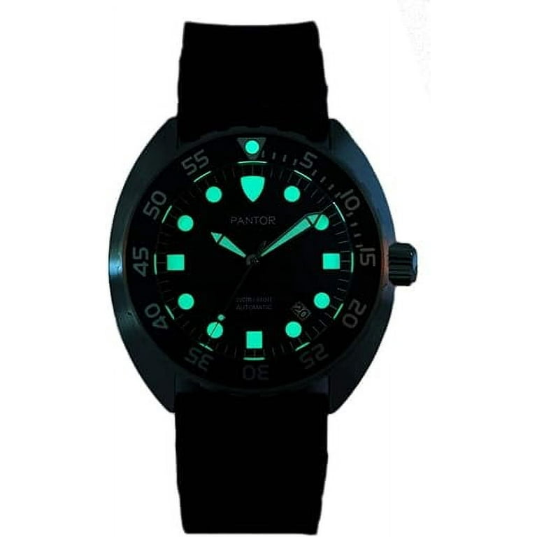 Pantor Nautilus 515 Dive Watch 200m Diver Watches for Men with Swiss Quartz Movement 45mm Diving Watch with Rotating Bezel and Rubber Strap