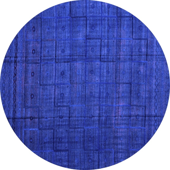 Ahgly Company Indoor Round Abstract Purple Modern Area Rugs, 3' Round