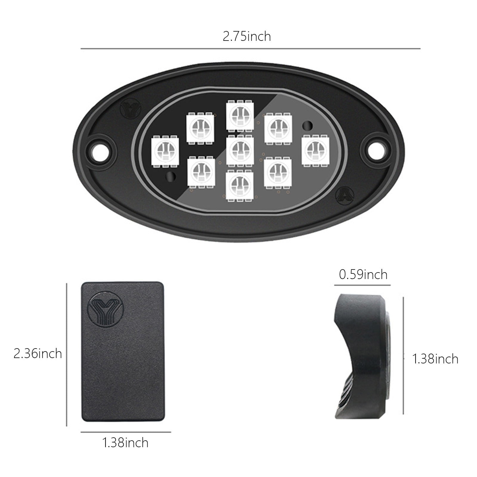 RGB Car Chassis Light Kit, Bluetooth Remote Control Underglow Lights with Music Sync, Waterproof LED Pods for Truck SUV ATV UTV, Car Interior and Exterior Atmosphere Neon Lights Decoration