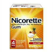 Nicorette 4 mg Nicotine Gum to Quit Smoking - Fruit Chill Flavored Stop Smoking Aid, 160 Count (Pack of 2)