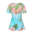 thumbnail image 4 of VEKDONE 2025 Womens Casual Short Sleeve Tunic Tops Scoop Neck T Shirts Tie Dye Vintage Summer Loose Fit Tunics Blouse, 4 of 6