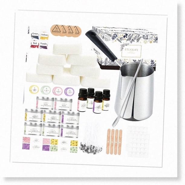 Kit Complet De Fabrication De Bougies Pour Adultes - Avec Plaque Chauffante, Cire, Contenants, LED