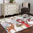 thumbnail image 3 of 3'x5' Area Rugs, Christmas Indoor Outdoor Area Rug for Living Room Bedroom, Snowman Elk Snowflake Xmas Botanical Washable Bathroom Rugs Kitchen Floor Carpet Mats Home Decor Aesthetic, 3 of 8