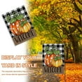 thumbnail image 4 of Welcome Fall Pumpkin Decorative Garden Flag, Autumn Buffalo Plaid Check Farmhouse Seasonal Yard Outside Decorations, Thanksgiving Polka Dots Outdoor Small Home Decor Double Sided 12 x 18, 4 of 6