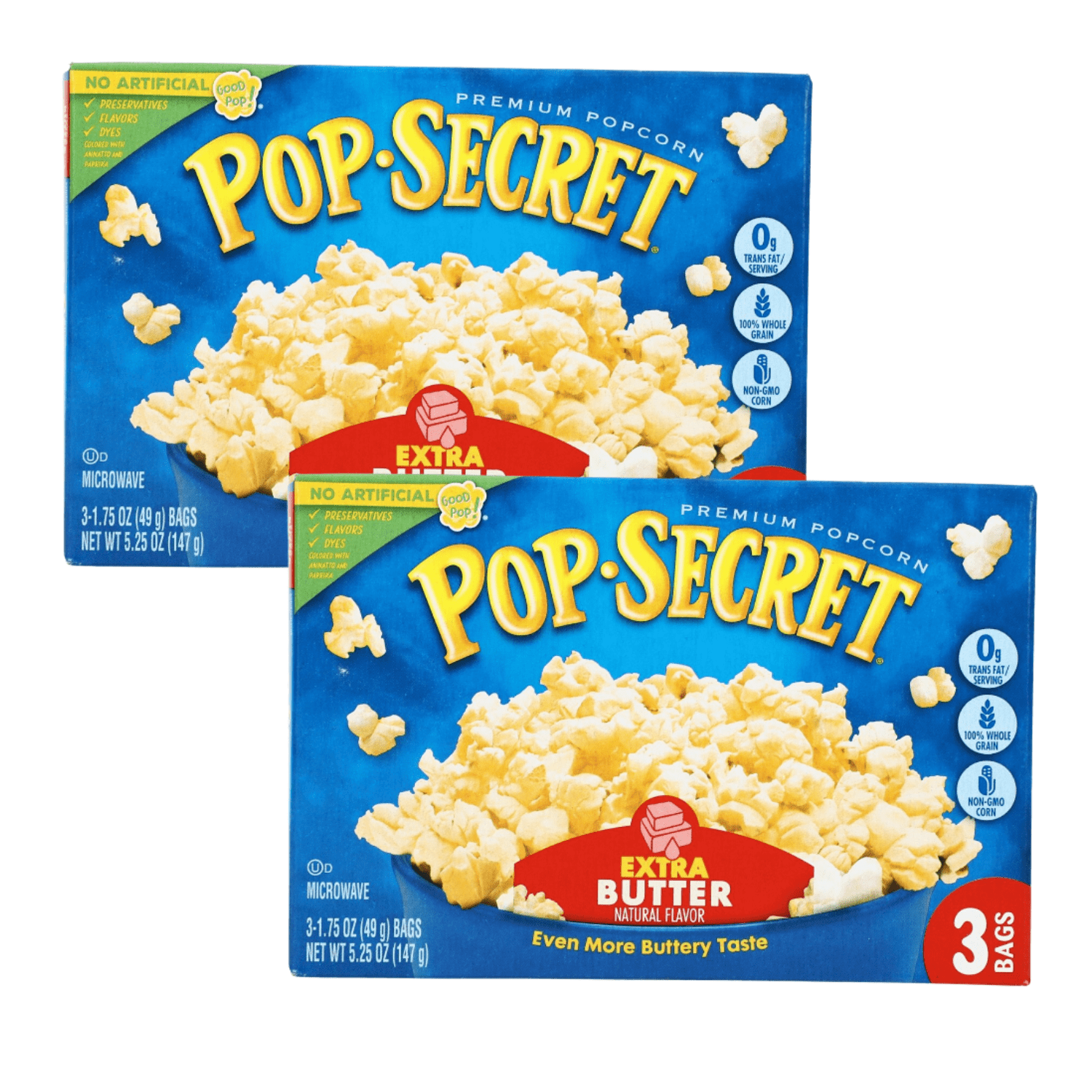 Pop Secret Microwavable Popcorn, Extra Butter Flavor, 100 Whole Grain