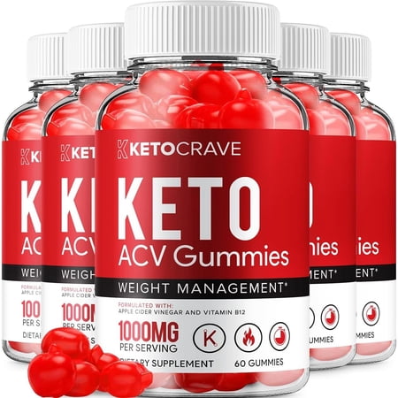 5 Pack Keto Crave ACV Gummies - Official - KetoCrave ACV Advanced Formula Plus Apple Cider Vinegar Dietary Supplement B12 Beet Root Juice Men Women 300 Gummies