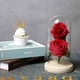 thumbnail image 4 of Rosa de cristal para decoración de bodas | Cúpula romántica de vidrio de borosilicato con base de madera de pino | Exhibición de flores artificiales | Regalo navideño para el hogar | Regalo de, 4 of 5