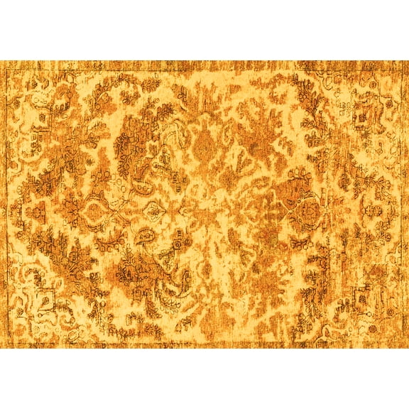 Ahgly Company Indoor Rectangle Persian Yellow Bohemian Area Rugs, 5' x 7'