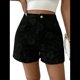 thumbnail image 2 of Shorts Bohemios de Verano con Cintura Alta y Bolsillo para Mujer, de Jacquard Floral Negro M, 2 of 8