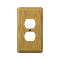 Amerelle 1-Gang Solid Oak Outlet Wall Plate, Light Oak 901DL