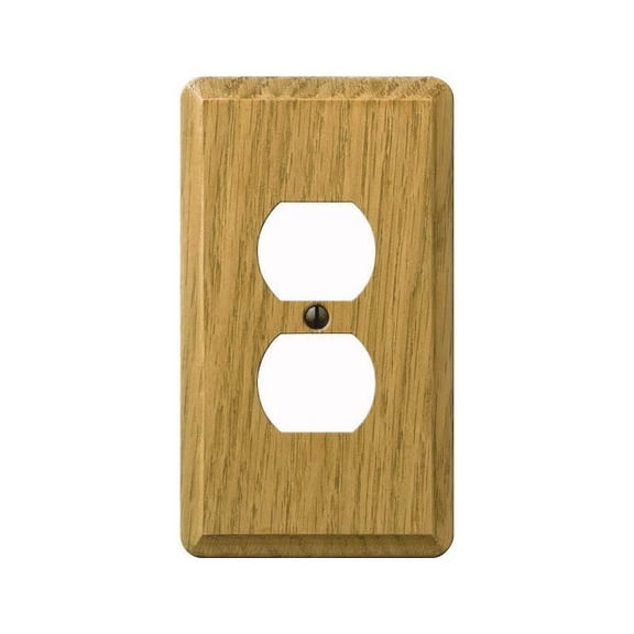 Amerelle 1-Gang Solid Oak Outlet Wall Plate, Light Oak 901DL
