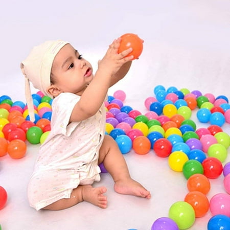 Soft Baby Ball 100Pcs Colorful Ocean Ball Fun Ball Soft Plastic Swim Pit Toy For Babies Kids Children Birthday Parties Events Playground Games Pool ()