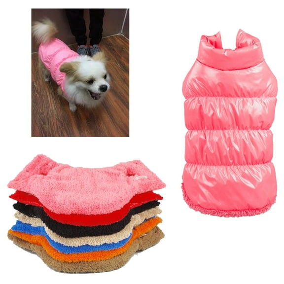 Tineer Winter Warm Dog Cat Down Jacket Vest Coat Puppy Pet Cold Weather Cozy Coats Apparel for Small Medium Pet (M, Pink)