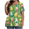 thumbnail image 1 of Pisexur Printemps Tops for Women 2025 Women Mode Été Imprimé Régulier Women Manches Courtes Col Rond Womens Tops Multicolore,TG, 1 of 7