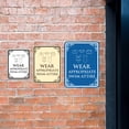 thumbnail image 2 of Signs ByLITA Portrait Round Wear Appropriate Swim Attire Door or Wall Sign Durable ABS Plastic | Laser Engraved | Easy Installation | Elegant Design | Pool Safety Sign (Navy Blue / White) - Medium, 2 of 8