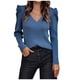 thumbnail image 2 of Pntutb Mujeres Casual Sólido Fino Puff Mangas Manga Larga Cuello en V Suéteres tops Pntutb Pntutb-4802, 2 of 7