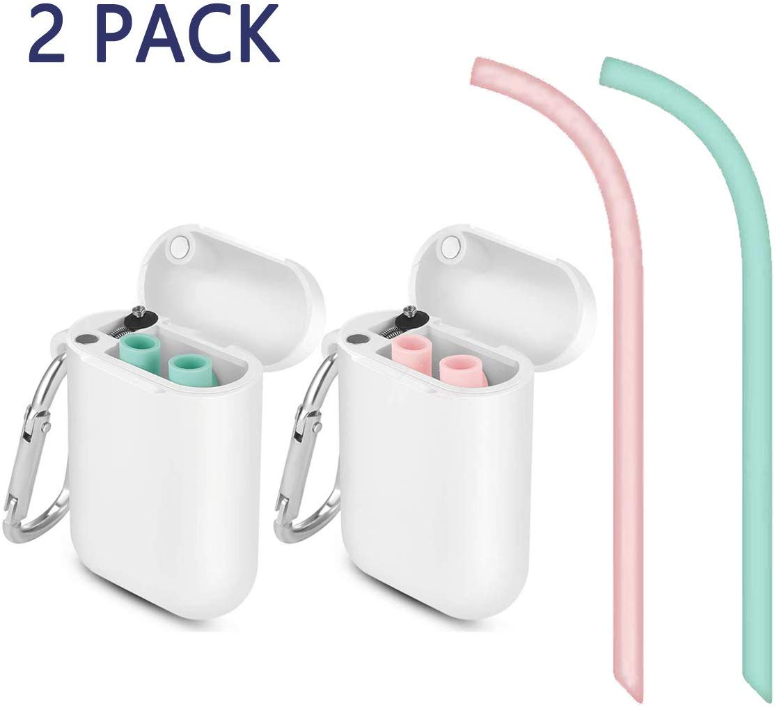 Collapsible Reusable Drinking Straws Food Grade Silicone Foldable