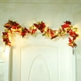 thumbnail image 4 of Christmas Artificial Holly Leaves Garlands Rattan, Lightweight Beautiful Artificial Garland for Harvest Halloween Thanksgiving Autumn Leaf Wedding Party Decor 70.87Inch Multicolor, 4 of 4