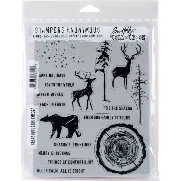Tim Holtz Cling Stamps 7"X8.5" Great Outdoors