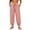 Pink, variant on Maean Women Cotton Linen Pant Elastic High Waisted Wide Leg Palazzo Casual Lounge Trousers with Pockets