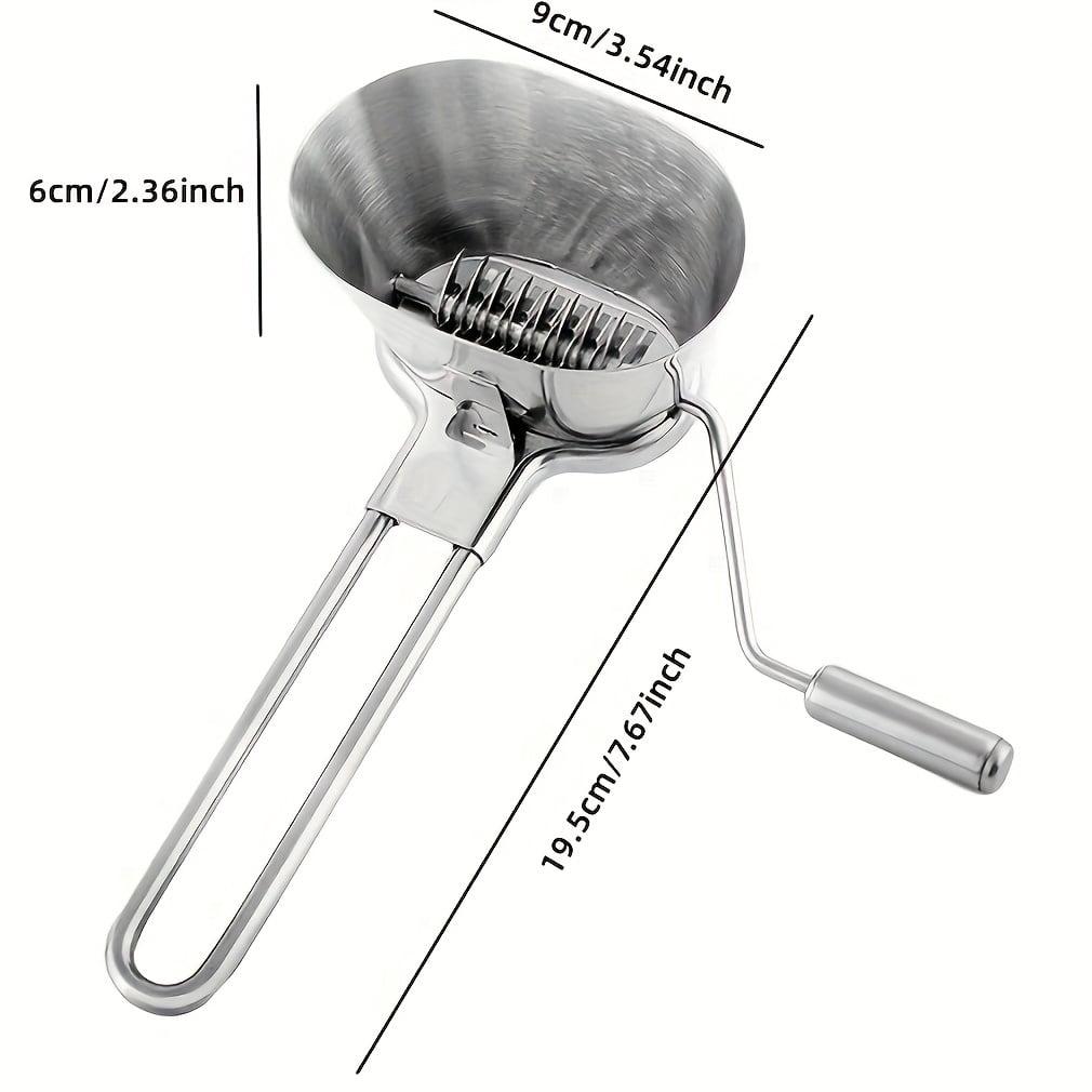 Stainless Steel Manual Food Chopper with Pull Cord - Handheld Kitchen Tool for Herbs, Garlic, Onions, Vegetables, and Nuts - No Electricity Needed, Easy to Clean and Rust Resistant