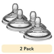 (2 pack) Tommee Tippee Advanced Anti-Colic Baby Bottle Nipples, 6m+, Medium Flow, Breast-like, Soft Silicone, Pack of 2