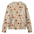 thumbnail image 4 of 2026 New Halloween Sweaters for Women Casual Knitted Cardigan Pullover Cute Pumpkin Graphic Fall Button Down Tops(Beige4,XXXXXL), 4 of 4