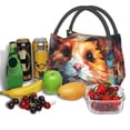 thumbnail image 3 of Fotbe Oil Painting Colorful Hamster Bolsa Térmica Portátil con Estampado, Bolsa de Entrega de Alimentos Aislada, Bolsa Reutilizable de Gran Capacidad para Comidas y Supermercado, 3 of 6