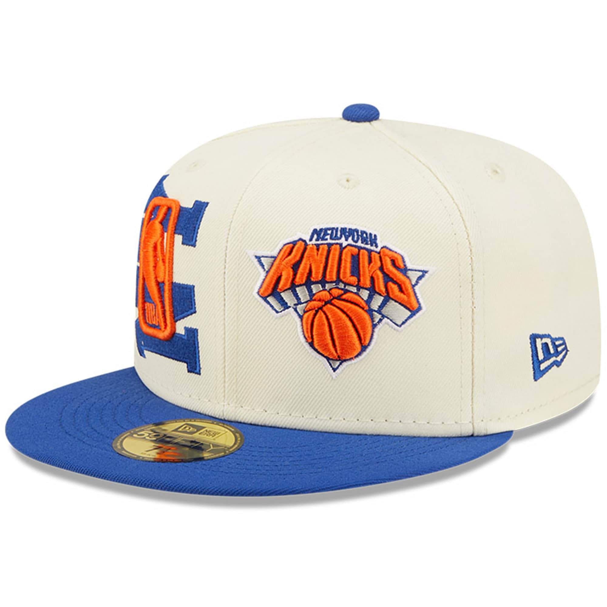 New Era CreamBlue New York Knicks 2022 NBA Draft 59FIFTY Fitted Hat