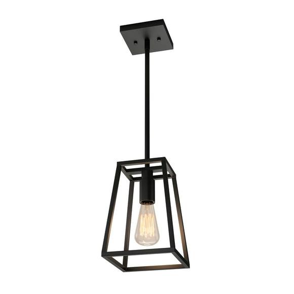 Artika Carter Modern Mid-Century Pendant Light Fixture, Matte Black