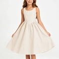 thumbnail image 2 of Jinhomg Girls Summer Striped Sundress 2026 Sleeveless Tank Dresses Flowy PLeated A Line Swing Sundress Casual Home Party Beach 5-15 Years Brown, 2 of 10