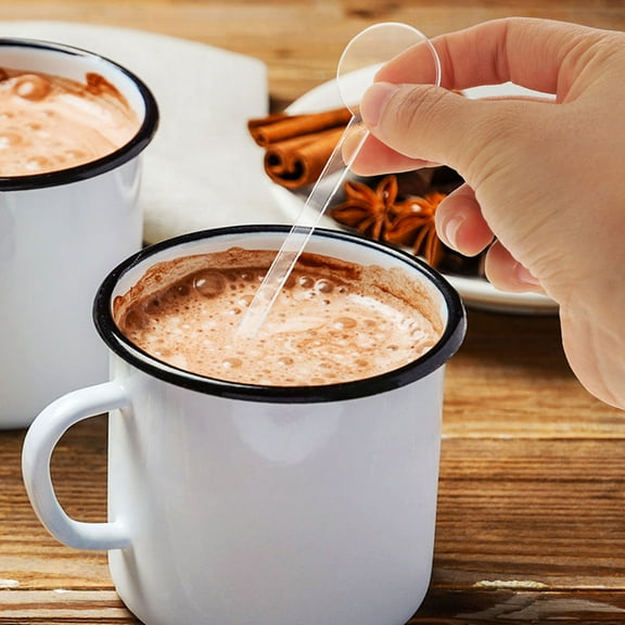 Supvox Plastic Coffee Stirring Sticks for Home Use Round Head Protects Glassware Versatile 40 Pieces Transparent