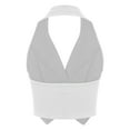 thumbnail image 4 of YIZYIF Womens Halter V Neck Dressy Vest Lapel Button Down Waistcoat Formal Tuxedo Pointed Hem Vest White M, 4 of 7
