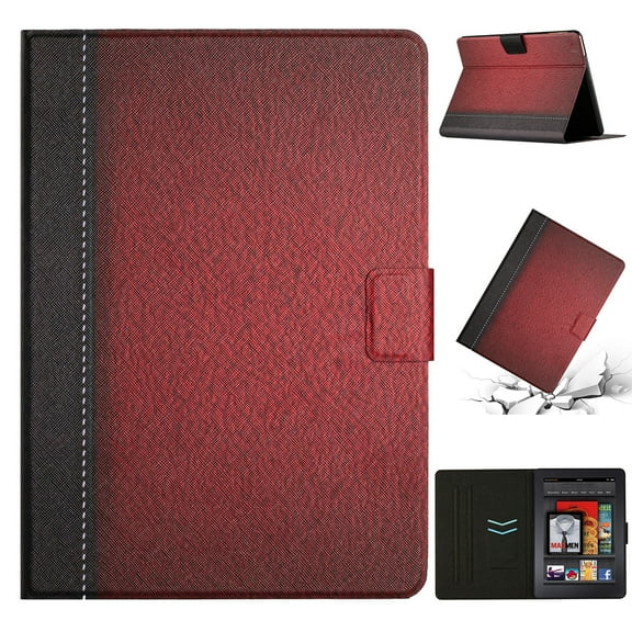 Dteck Case for 6.8" Kindle Paperwhite (11th Gen-2021) and Kindle Paperwhite Signature Edition, Slim Auto Wake up Sleep Stand Scratch Free Wallet Case with Card Slots, Red