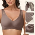 thumbnail image 2 of COMVALUE Womens No Underwire Bras Seamless Mesh Full Coverage Wireless Bra Push Up Bralette Comfortable (Coffee, M), 2 of 7