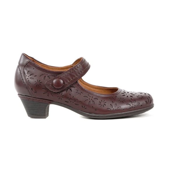 Cobb Hill Women's Alesia Detailed Cabernet Leather Block Heel Pumps<span> - </span>7.5