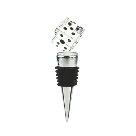 

OUNONA Creative Wine Stoppers Crystal Dice Design Alloy Bottle Plug Beverage Stopper for Bar Party Restaurant