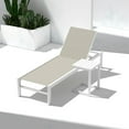 thumbnail image 2 of Ulax furniture Aluminum Patio Snack Side Table - C Shaped Outdoor End Table for Small Spaces (White), 2 of 4