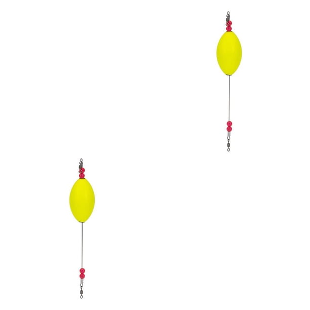 Eigraketly Caña de pescar a la deriva, espuma, ligero, brillante, a la deriva, boya de alarma, marcador de corcho emergente, accesorios de equipo de pesca, Amarillo 2piezas Eigraketly CBP389643