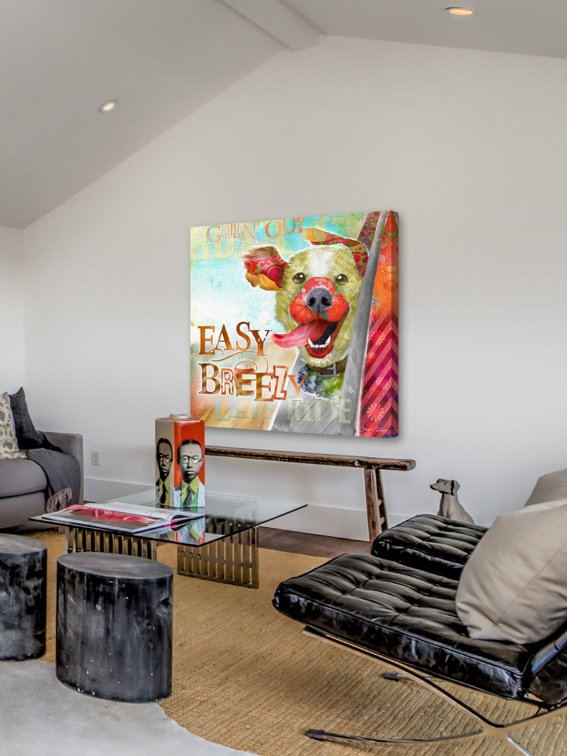 "Breezy Dog" Painting Print on Wrapped Canvas