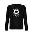 thumbnail image 3 of BRGZLK Valentines Day Shirts for Men Casual Cozy Heart Print Sports Fitness Long Sleeve Round Neck Base Layer Undershirts Black XXXXL, 3 of 4