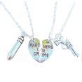 thumbnail image 4 of Partners in Crime Two Piece Broken Heart Set Bullet Gun Anti-Tarnish Best Friends Silvertone Lovers J-322-B, 4 of 5