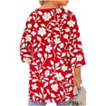 thumbnail image 4 of Xuyuer Plus Size Women Blouses Casual Round Neck 3/4 Sleeve Tops Summer Hollow Out Loose Fitted Blouse for Women 2026, 4 of 6